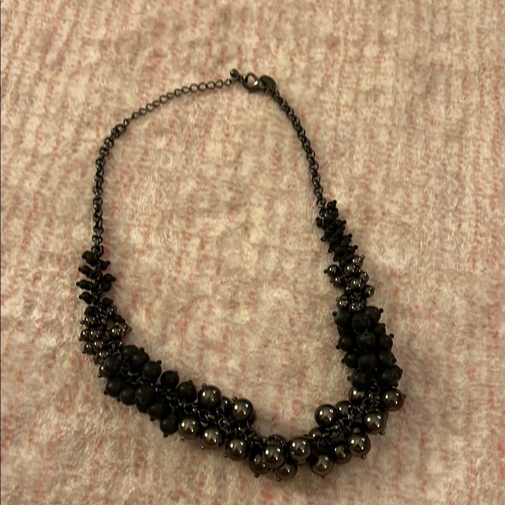Lia Sophia Black Necklace Layered Beaded Design